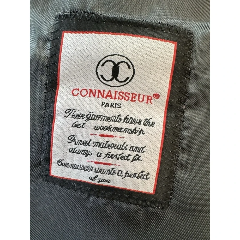 CONNAISSEUR PARIS - GREY 2 PIECE SLIM FIT LINEN‎ SUIT WITH PATCH POCKETS Sz 46